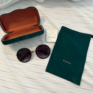 Gucci GG0061S 001 Black & Gold Sunglasses
